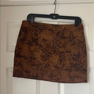 Brown Floral Women's Skirt